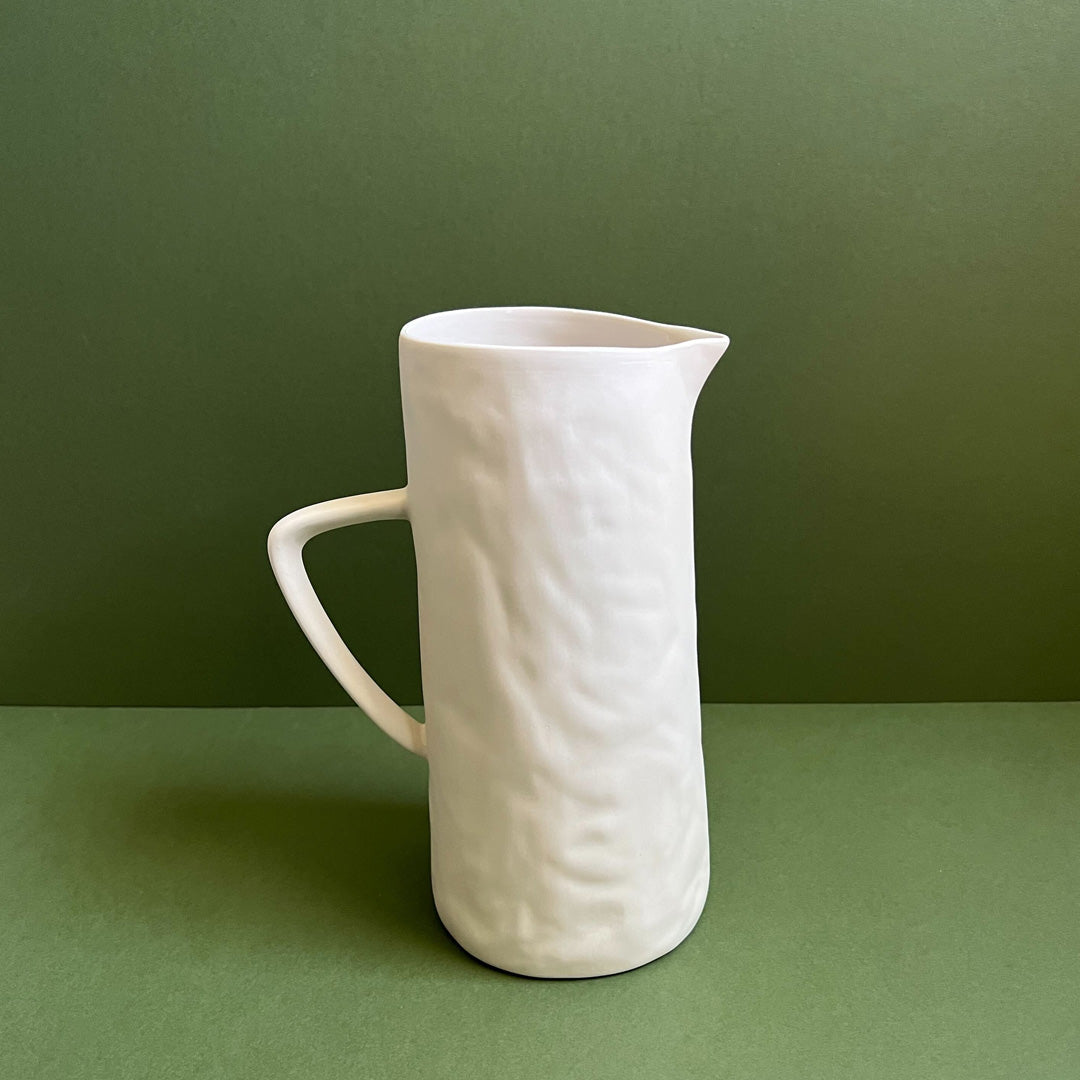 White Stoneware Pitcher