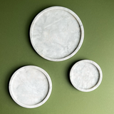 Set of White Marble Plates