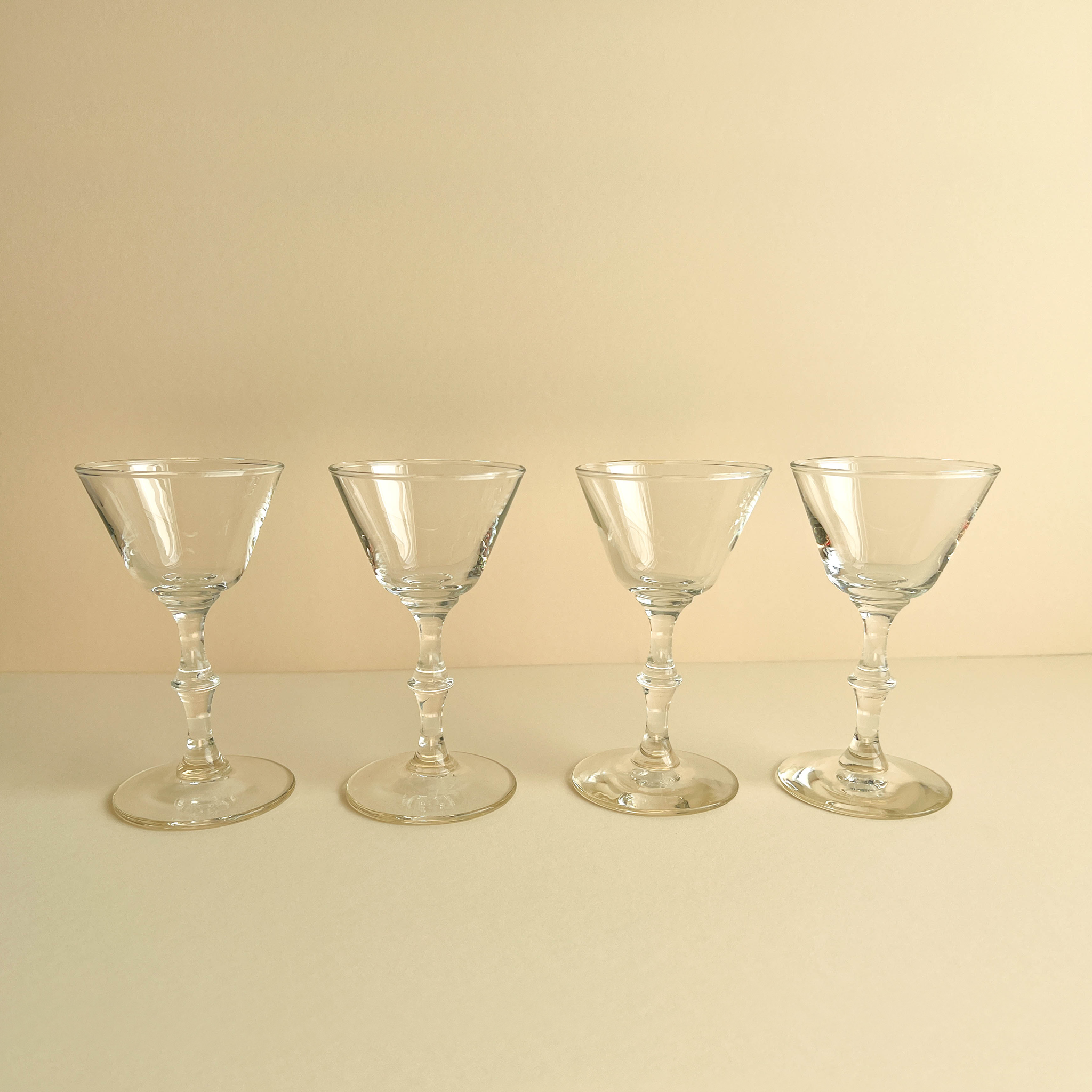 Vintage Etched Martini Glasses